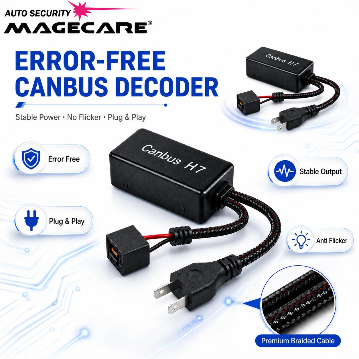 H7 Canbus Decoder, H11 9005 9006 Resistor Decoders Error Free LED Warning Canceller Resistor Adapter,H4 LED Light Canbus Decoder