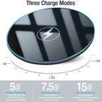 30W Wireless Charger For iPhone 14 15 16 17 Pro Xs Max Mini X Xr Induction Fast Charging Pad For Samsung S25 S26 S8 S9 S10 Note