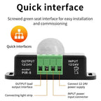 DC 12-24V PIR Motion Sensor Switch - Adjustable Delay Infrared Human Detection Ideal for LED Lights and Wardrobe Strip