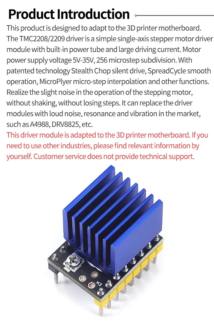 3D printer accessories TMC2209 stepper motor ultra quiet drive module replacement TMC2208 A4988 LV8729