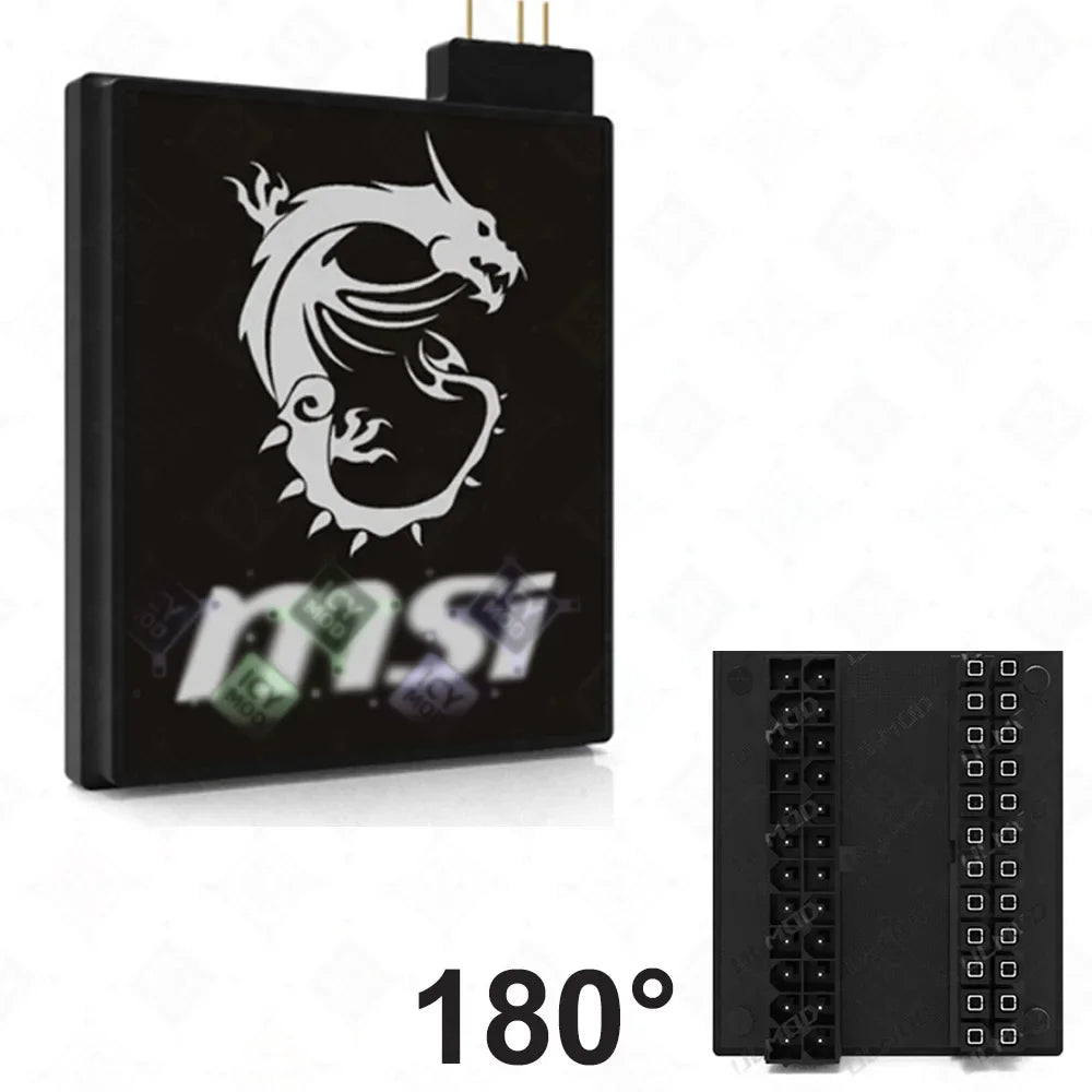 Motherboard 24PIN Custom Image Converter Lighting Power Supply 24P To 90/180 Degree MOBO Adapter Connector Steering Head MOD