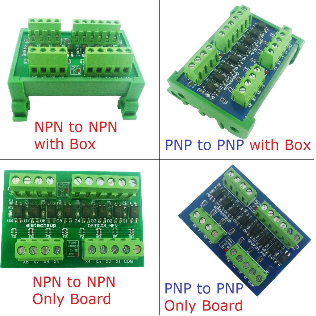 8CH Opto Isolated Level Converter Module NPN PNP 3.3V 5V 12V 24V for Arduino PLC Raspberry Pi MCU 3000V Isolation
