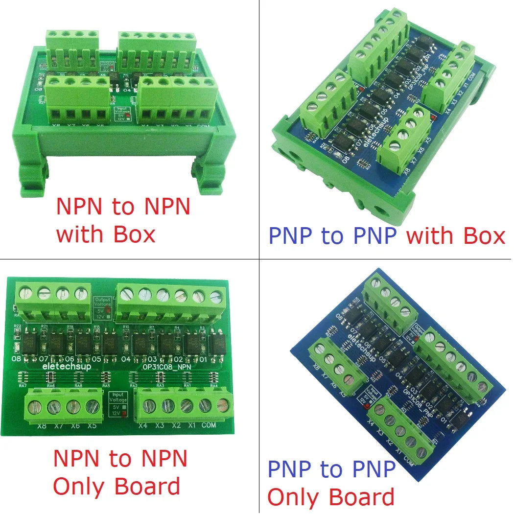8CH Opto Isolated Level Converter Module NPN PNP 3.3V 5V 12V 24V for Arduino PLC Raspberry Pi MCU 3000V Isolation