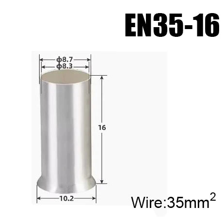 EN Copper Electrical Wire Non-Insulated Naked Sleeve Tubular Crimpare Connectors Tube Cord End Ferrules Cable Lug Crimp Terminal