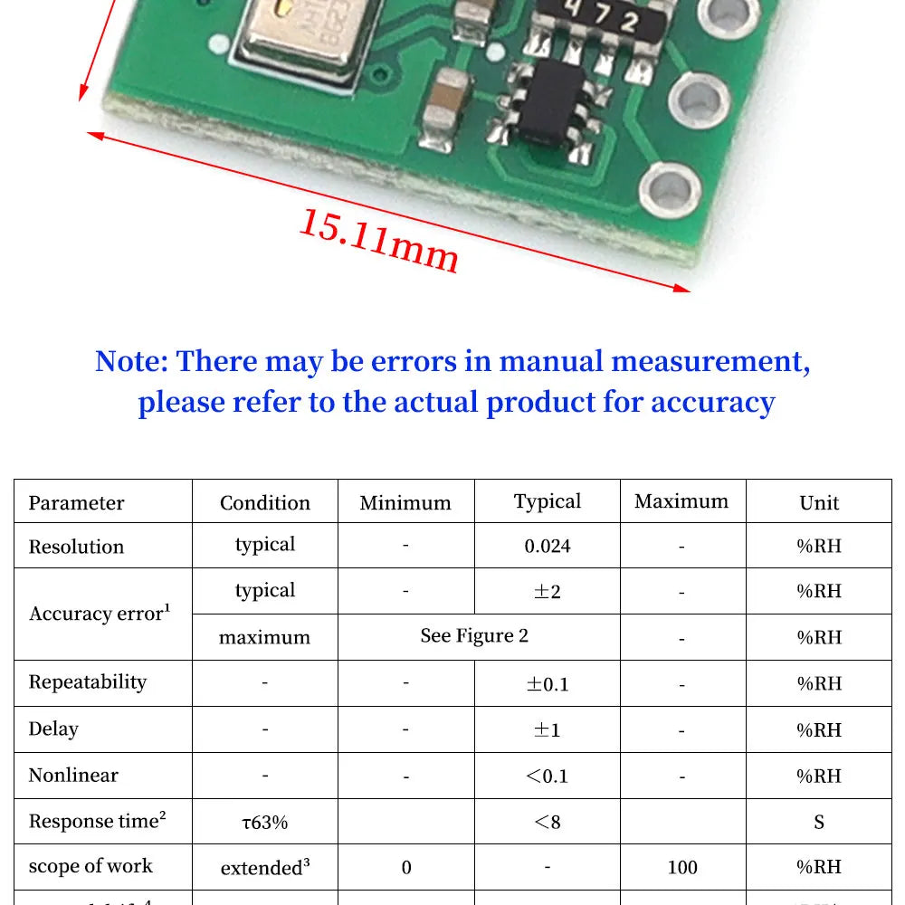 AHT10 AHT20 AHT21 High Precision Digital Temperature Humidity Sensor Measurement Module I2C Communication Replace DHT11 SHT20