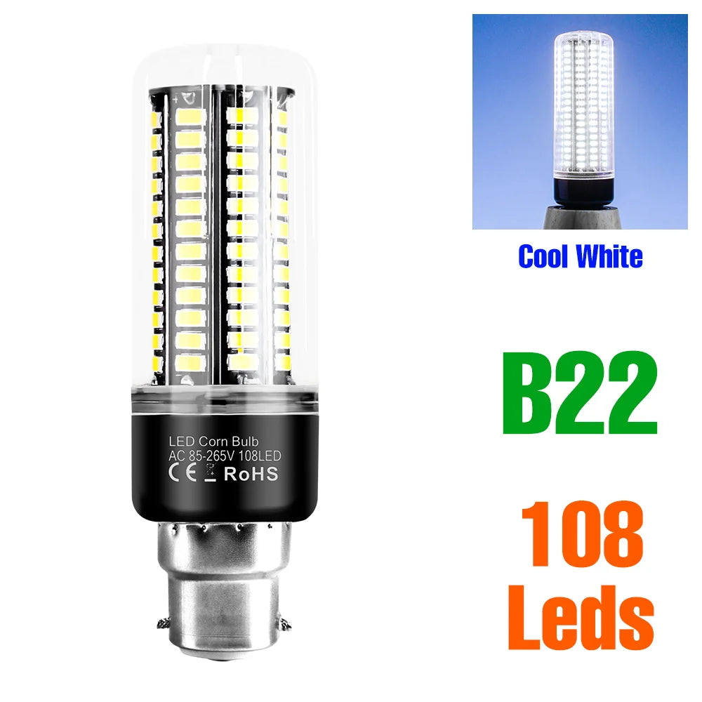 30W LED Indoor Corn Bulb E27/E26 Ceiling Lamp Bulbs E14 Spotlight B22 Living Room Bedroom Kitchen Washroom 220V Home Lighting