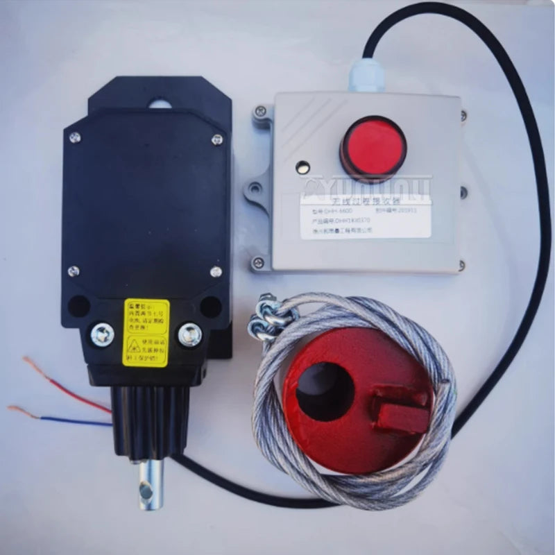 Wireless Limit Device Integrated over Roll Switch Counterweight Steel Wire Rope for On-Board Crane
