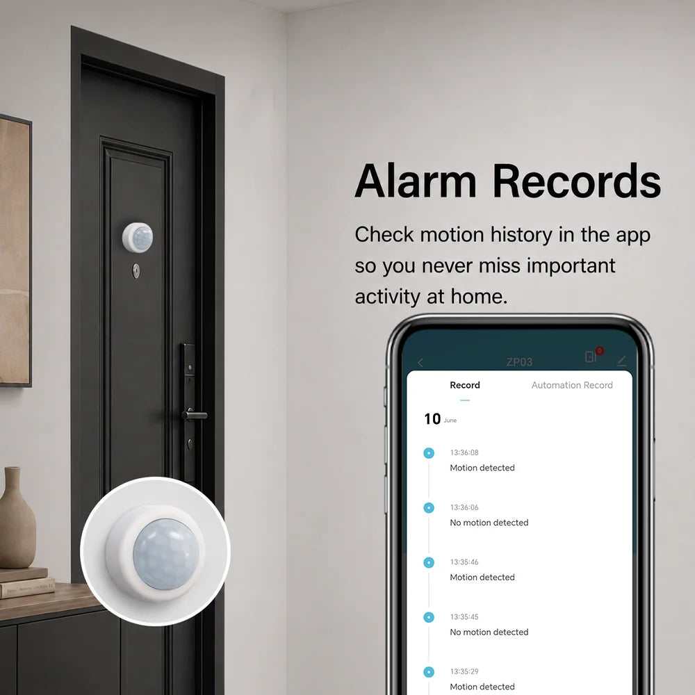 Zigbee Motion Sensor Pir Detection Human Body Infrared Sensor Anti Theft Security Detector Sensor Support Home Assistant Z2M