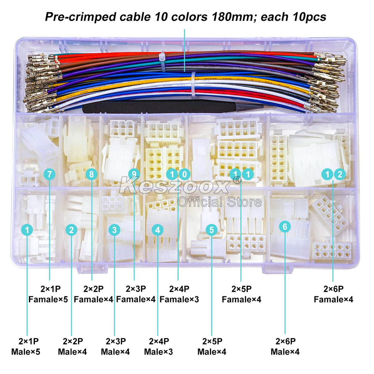 Molex 1.25/2.5/3.0/3.96/4.2mm Connectors  Male Female Connectors Housing with Pre-crimped Cable Molex Connector Kit