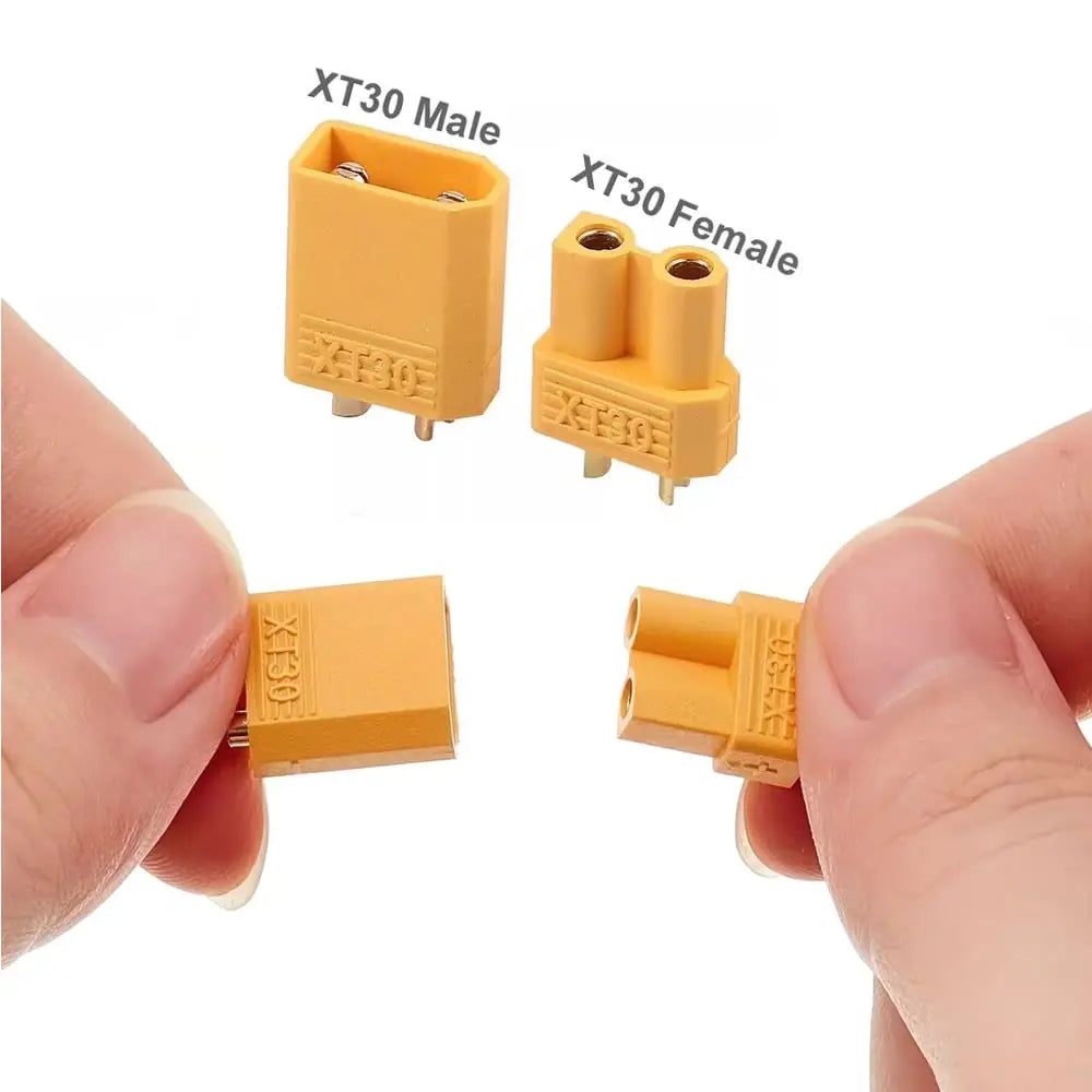 XT30 Connector Plug Female / Male XT30 Bullet Connector with Welding Fixtures for RC Battery Connector, RC Lipo Battery Car Boat
