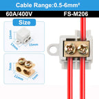 New Conductor Brass High Power Splitter Large Current Universal Quick Terminal Block Terminal Blocks Electrical