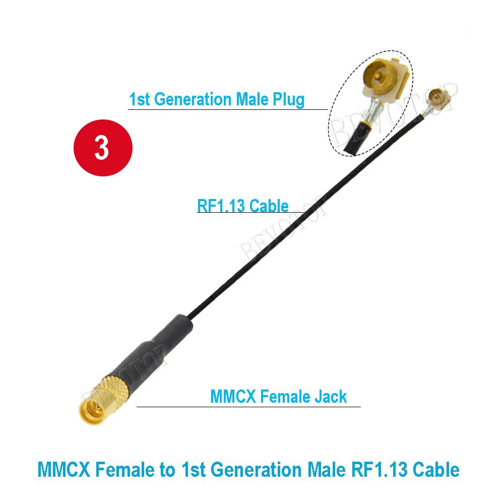 2PCS MMCX to Cable MMCX Male/Female to u.FL/RF-1 Male Plug Connector WIFI Antenna Jumper RG113 RF1.13 Pigtail