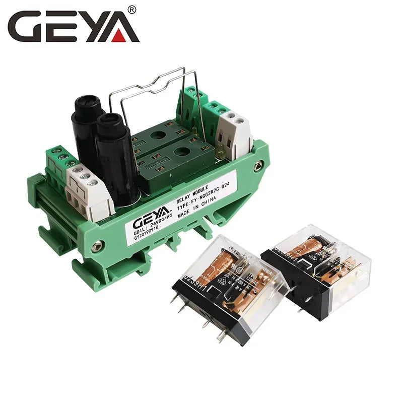 SALE GEYA 2/4/16 Channel PLC Relay Module 12V/24V DC 8A with Fuse Protection DIN Rail Mount Industrial Automation