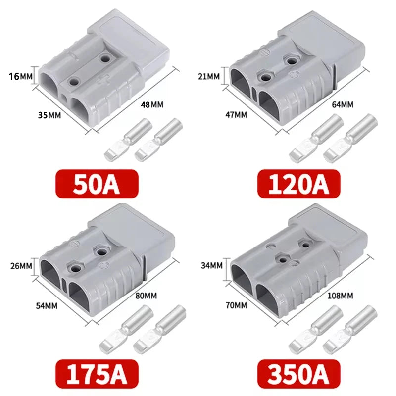 2/4/6PCS 50A 120A 175A 350A Battery Charging Connector 600V High Current Quick Power Plug for Electric Car Battery,Solar Cable