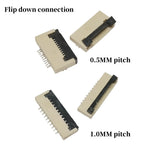 10Pcs FPC connector socket 0.5/1.0mm flip cover/up/down connection 4/5/6/7/8/10/12/14/16/18/20/22/24/26/28/30/32/34/40/45/50/60P