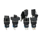 16mm Key Rotary Knob Push Button Switch 2 3 Positions Latching Self Lock Round Square Selector Start Up Power Switch 3/6 Pins