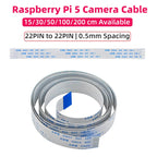 Raspberry Pi 5 Camera Cable 22 Pin to 22 Pin 0.5mm Spacing Flexible Flat Cable Optional 15/30/50/100/200 cm for RPi Zero / 5