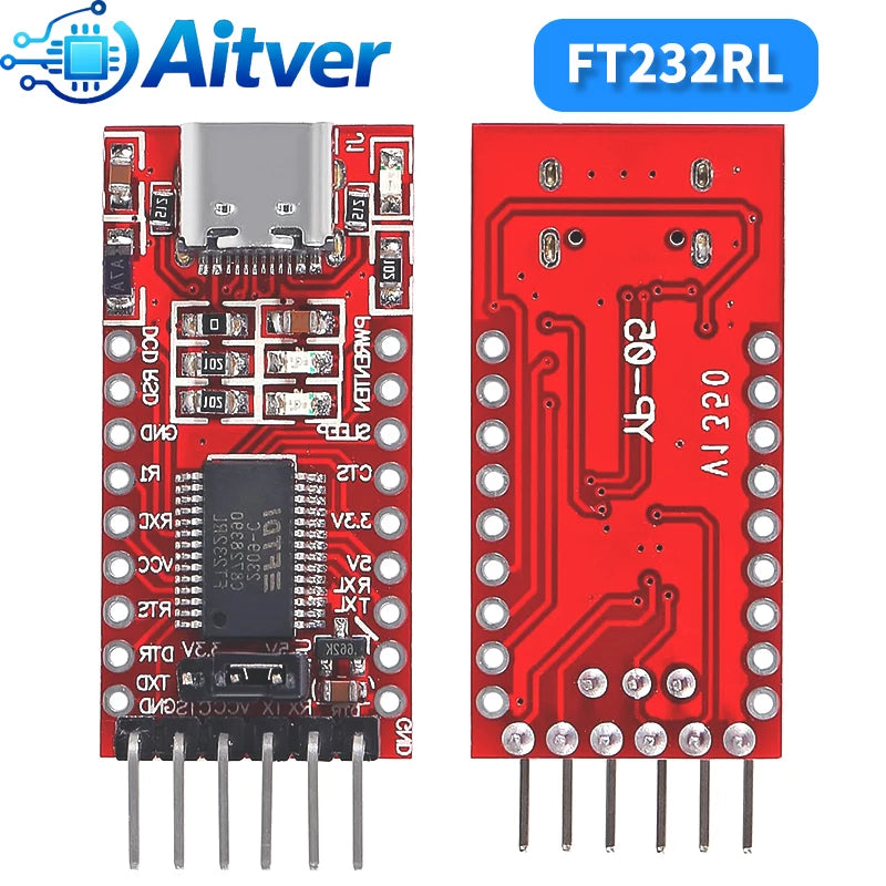 FT232RL CH340N Type C USB to TTL UART Module 3.3V 5V Serial Adapter with Dupont Cable for Arduino ESP32 ESP8266 STM32