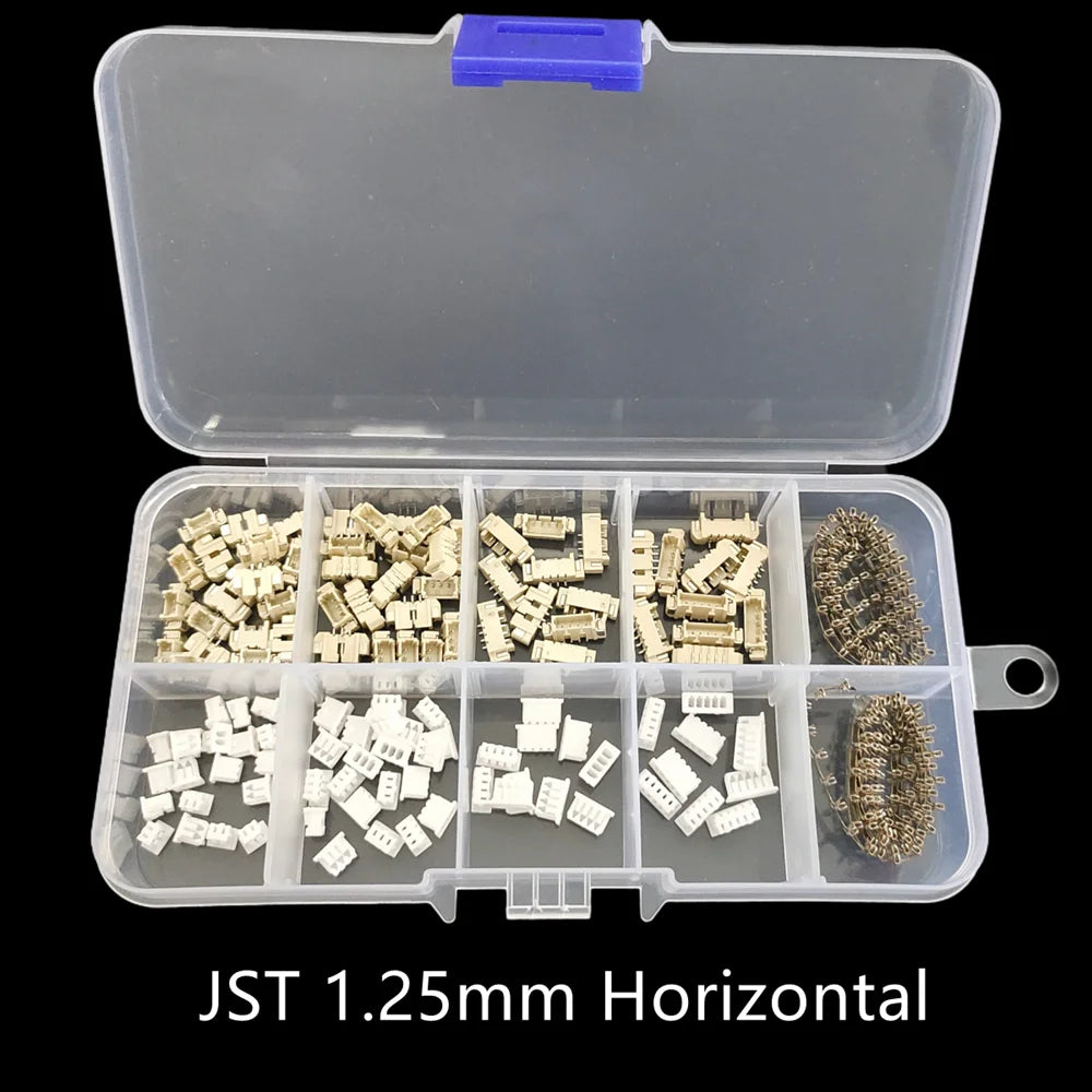 1Box JST1.25 SH1.0 ZH1.5 PH2.0 XH2.54 2/3/4/5P Male Plug Female Socket Horizontal Vertical Pin Header Housing Terminal Kit
