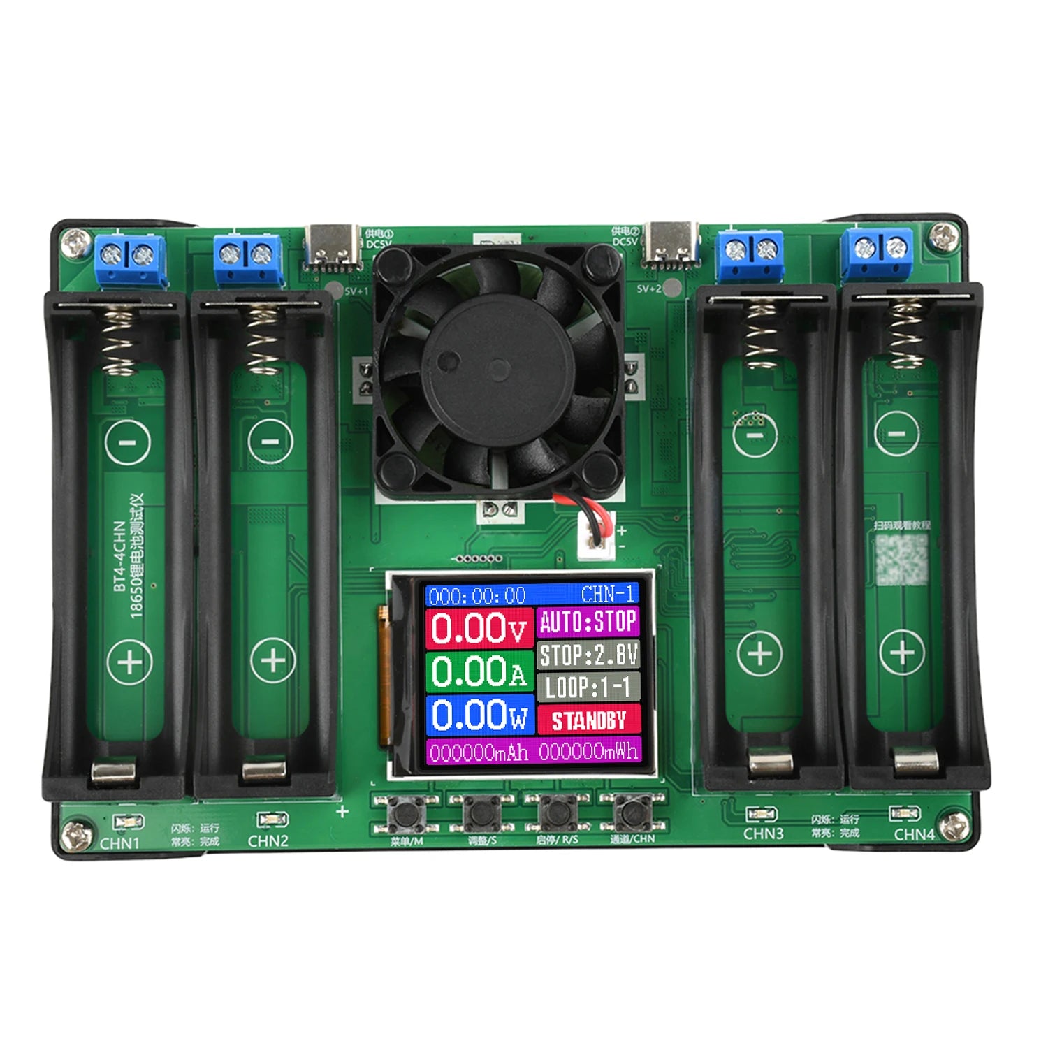 Battery Tester LCD Display Universal Battery Checker Analyzer Charger for 18650 Batteries 4 Channel Internal Resistance Tester