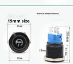 12/16/19/22MM black metal switch button self-locking latching reset power button start stop car motorcycle 6/12/24/220V on off