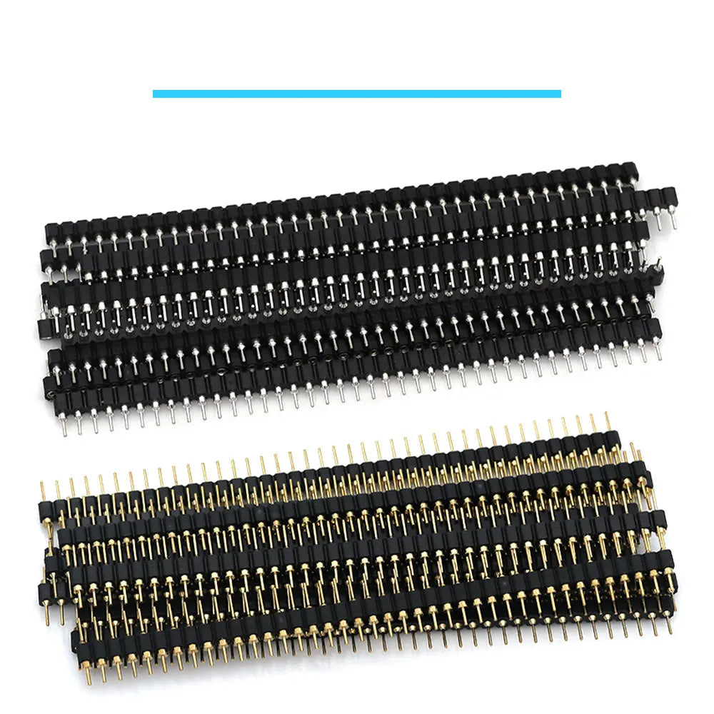 Javino 5/20/50Pcs 1x40 Pin Connector Header Strip Male Female Header Single Row 40 Pin 2.54mm Pin Connector Strip Round Needle