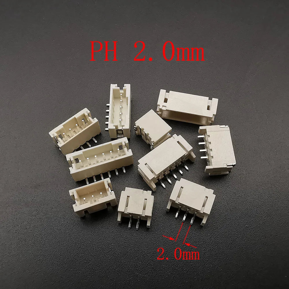 10Pcs XH 2.54 / PH 2.0 / ZH 1.5 / JST 1.25mm /SH 1.0mm Pitch 2/3/4/5/6 Pin Male Plug Housing SMD Connector Horizontal / Vertical