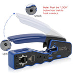 ZOERAX RJ45 Crimp Tool Ethernet Crimping Tool All-in-one Crimper For Pass Through Cat6 Cat5e Connectors With Replacement Blades