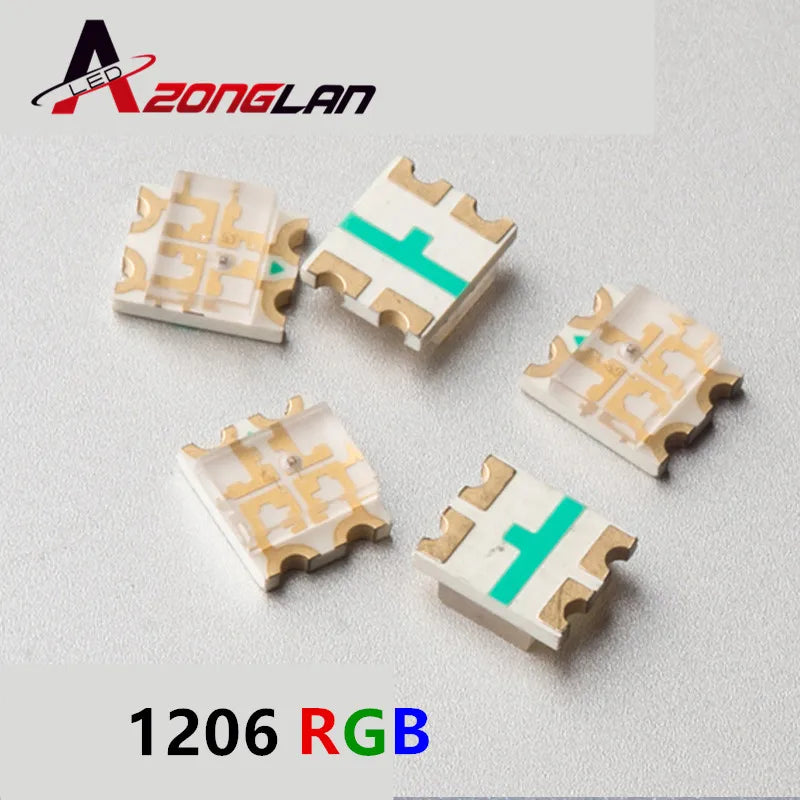 100pcs SMD LED 0402 1615 0807 1206 5050 3528 RGB 4Pin Diode LED High quality, high brightness color red green blue