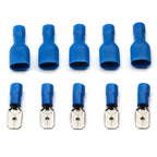 20/50/100Pcs Red + Blue 6.3mm Female Insulated Spade Crimp Terminal Wire Connector For 0.5-2.5mm Electrical Wire Cable Connecors