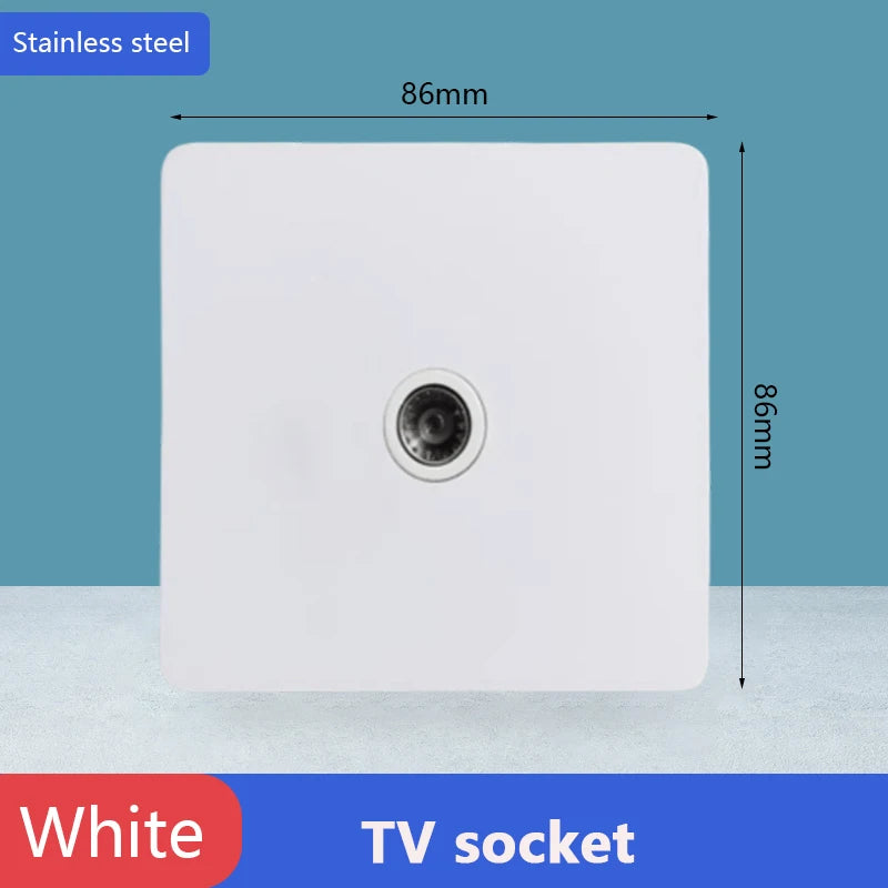 Toggle switch White stainless steel panel retro wall lamp switch AC110-250V 1 2 3 4 Gang 2 Way16A Universal wall light switch