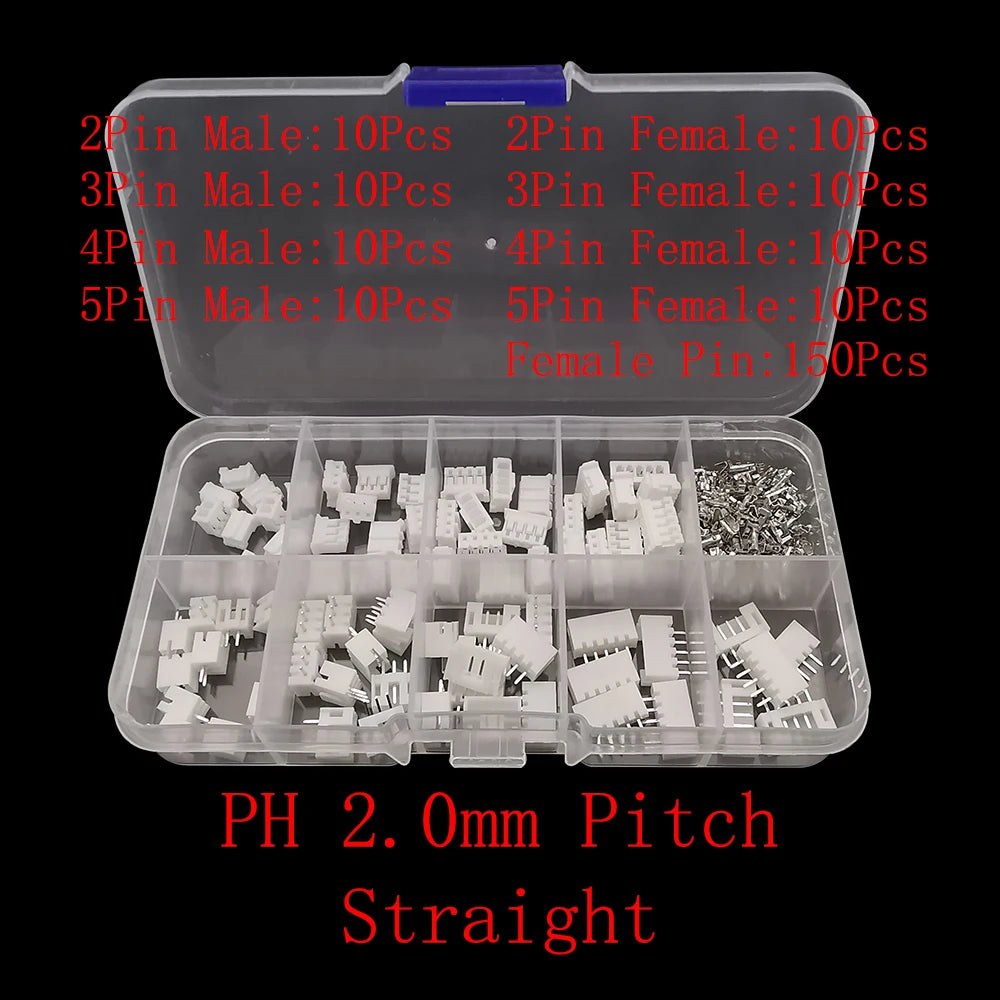 1Box PH2.0 / XH2.54 2/3/4/5 Pin Terminals Kit Male Female Plug Housing Header JST Wire Connector PH 2.0mm XH 2.54mm Pitch