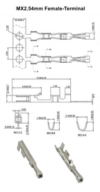 10Set(20PCS) MX2.54 Dupont Connector Housing With Lock Buckle 2.54mm Pitch Single Row 2P/3P/4P/5P/6P/7P/8P/10P/12P Docking Shell