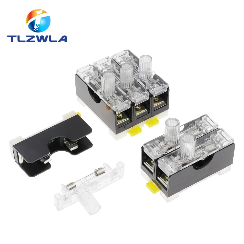6X30mm 220V Glass Fuse Holder FS-101 FS102 FS103 Din Rail Mount Single Pole 6*30 Fuse Casing 0.5A ~ 30A