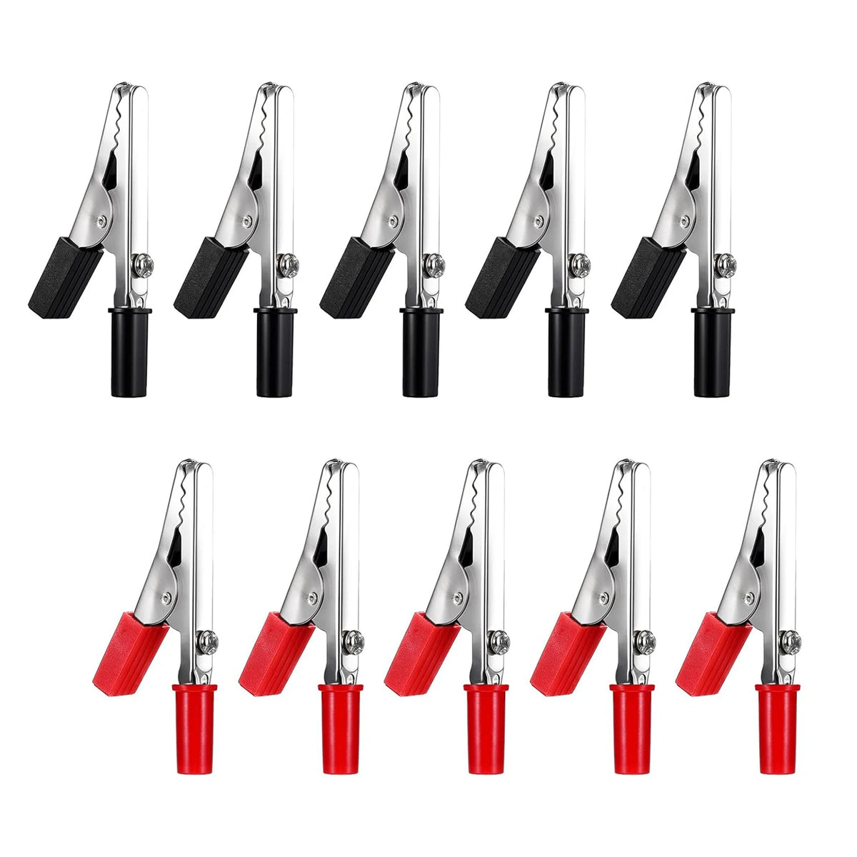10PCS Red and Black Alligator Clips Electrical Battery Crocodile Clamp Alligator Clips with Screw Terminal Test Clamps For Car