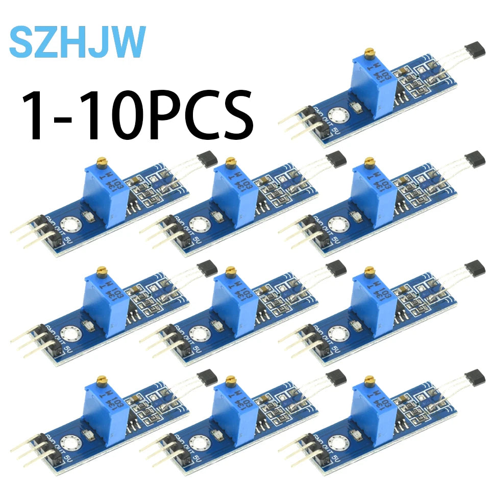 1-10PCS YS-27 Hall Effect Sensor Module Digital Switch for Speed RPM Revolution Counting Motor Rotation Detection 3.3V 5V
