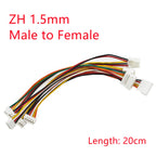 5pcs JST1.25 ZH1.5mm PH2.0 XH2.54mm 2P 3P 4P 5P 6P Male to Female Extension Aerial Docking Wire Cable 20cm