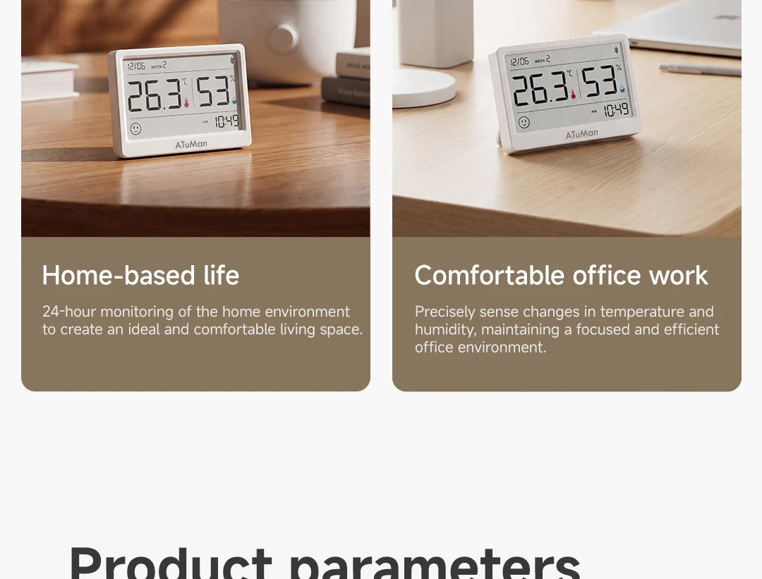 DUKA TH2 E-ink Smart Hygrometer Thermometer Home Indoor Temperature Humidity Meter Sensor Gauge Weather Station Mijia Home APP