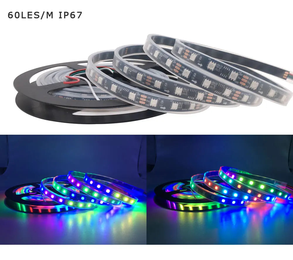 WS2811 WS2812B WS2813 WS2815 5050RGBIC Smart LED Strip Lights Individually Addressable IC  30/60/144Pixels/Leds/m Light DC5V/12V