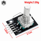 360 Degrees Rotary Encoder Module Rotary Potentiometer Analog Knob Module for Arduino KY-040 RV09 Rotary Encoder EC11 Knob Cap