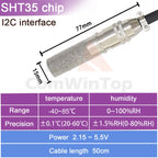 SHT20 SHT30 SHTC3 SHT35 I2C Temperature Humidity Sensor Probe