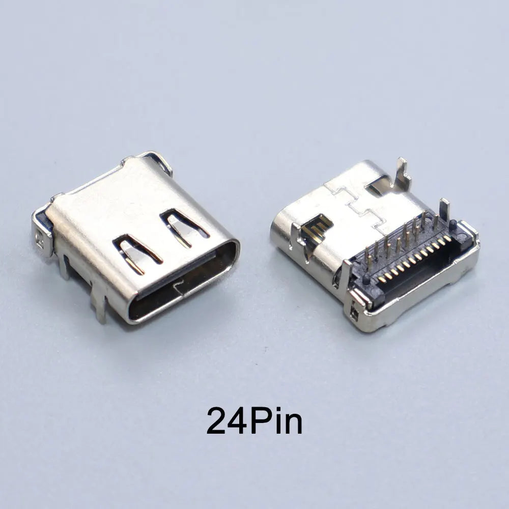JCD 10PCS 2/6/16/24 Pin Type-C Charging Port USB-C Female Connector Charger Socket PCB Soldering SMD SMT DIY Repair Adapter