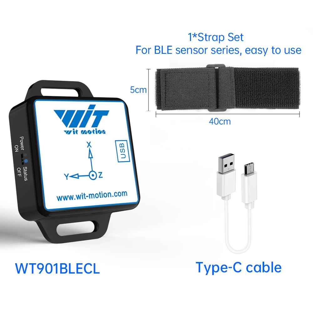 WitMotion WT901BLECL MPU9250 IMU BLE 5.0 Accelerometer Inclinometer, 3 Axis Acce+Gyroscope+Magnetometer BLE 50m for IOS/Android