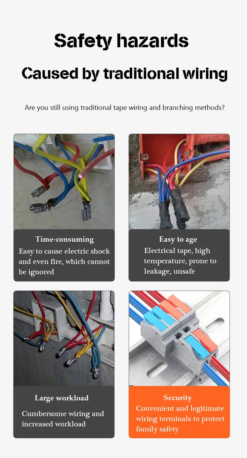 1/5PCS Wire Connector Electrical Cable Led Connectors Mini Terminals Blocks Quick Wiring Push-in Docking Butt Electrician Tools