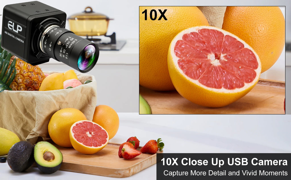 ELP USB Camera IMX298 UVC Mini USB Camera 16MP with 2.8-12mm CS Zoom Lens