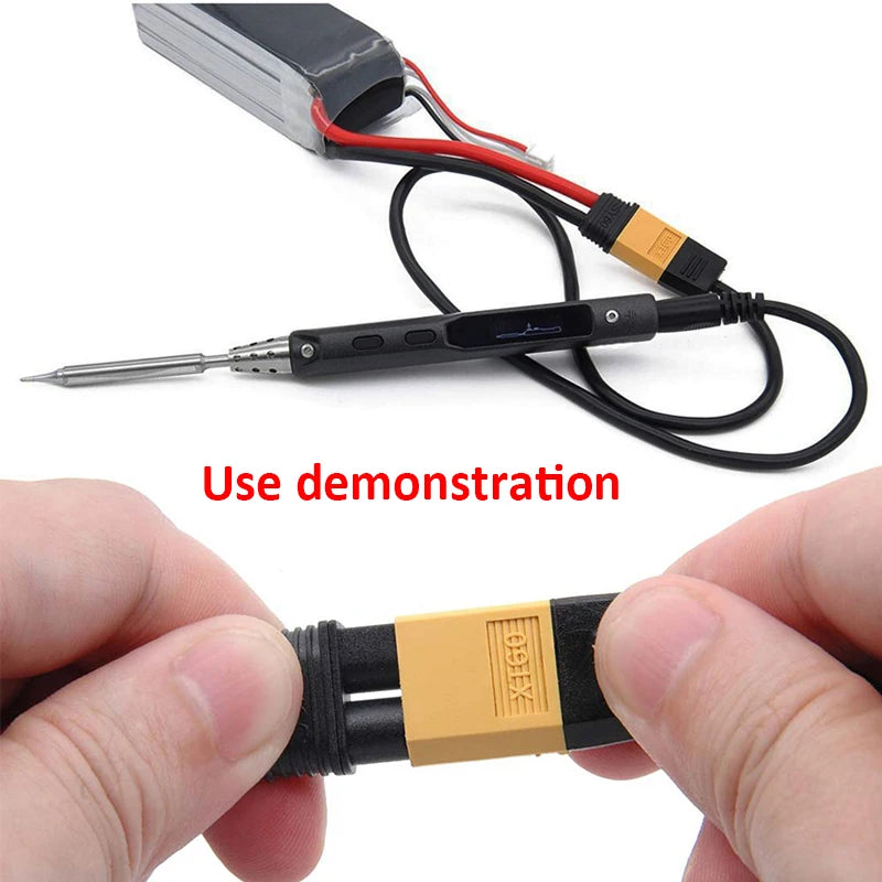 1PCS XT60 Male Connector To DC5525 5521 Power Cable 5.5x2.5mm/5.5*2.1mm Adaptor For TS100 Soldering Iron Conversion Cable