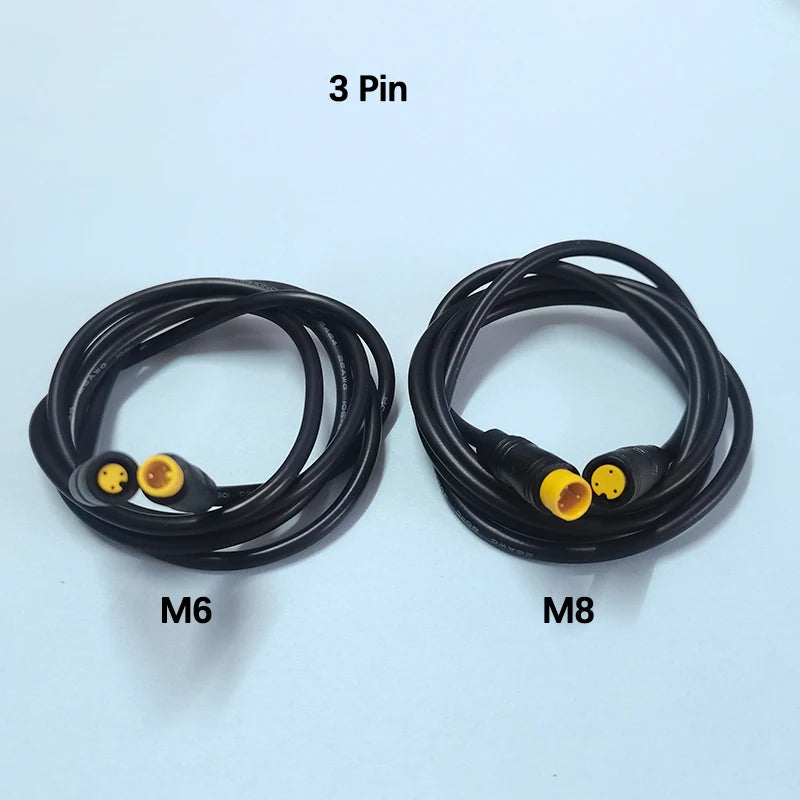 1pc 1m Long 6/8mm Circle Connector Cable Signal Sensor Cord For EBike E-Scooter Waterproof Extension Cable 2 3 4 5 6 Pin M6/M8