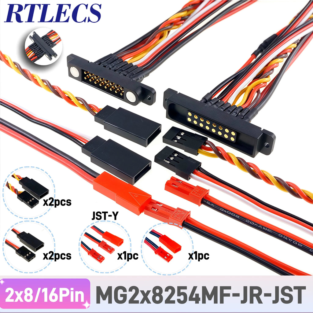 1/5 Pairs Magnetic Snap-on JR Servo Extension Cable for RC Drone Glider Airplane Models 60 CoresDIY Upgrate
