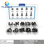 10 Models 6*6 Tact Switch Tactile Push Button Switch Kit Height: 4.3 5~13MM DIP 2P/4P Micro Switch 6x6 Key Switch