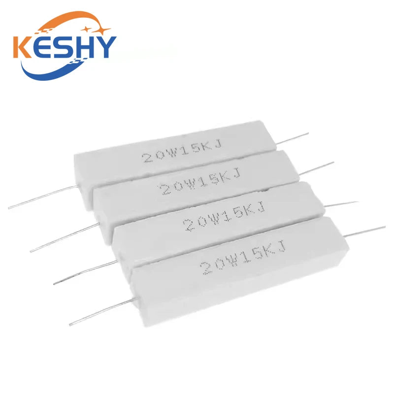 2PCS 20W 5% Cement Resistor Power Resistance 0.1R-10K 0.47 1 1.5 2.2 2.5 3 4.7 5.1 6 10 22 24 33 47 100 1.8K 2.2K 4.7K ohm